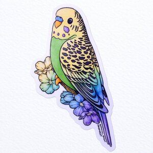 3 for $15 - Green Parakeet Budgie Bird Sticker‎ - Waterproof Vinyl